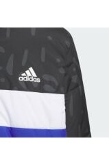 Adidas Siyah Erkek Çocuk Fermuarlı Uzun Kollu Düz Mont IL6097