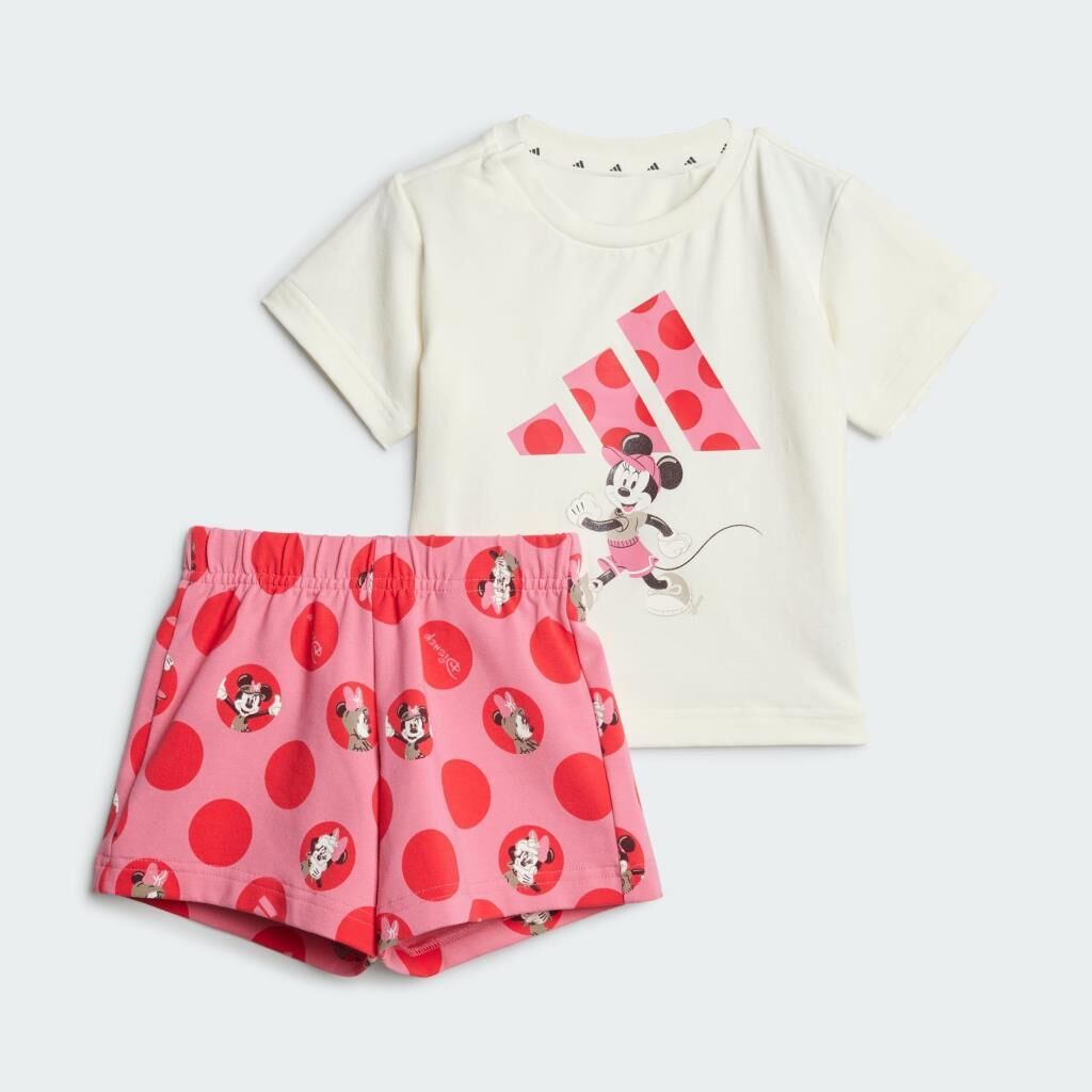 adidas x Disney Minnie Mouse Tee Set Kız Bebek Tişört- Şort Takımı Pembe  JF3626